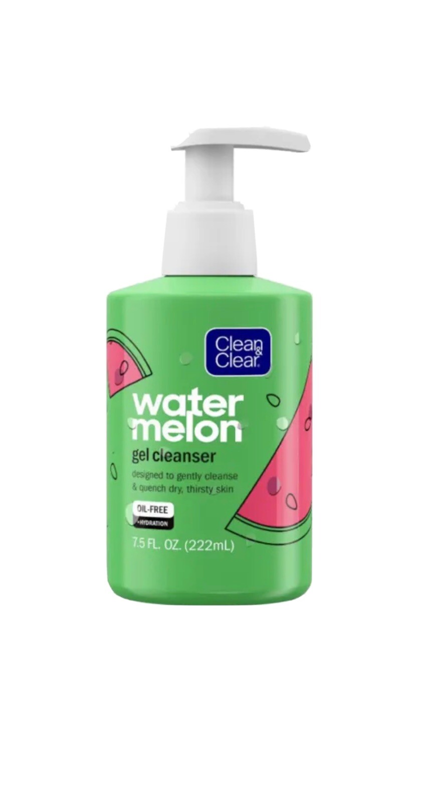Clean & Clear Watermelon Gel Facial Cleanser Hydrating and Oil-Free 7.5 oz