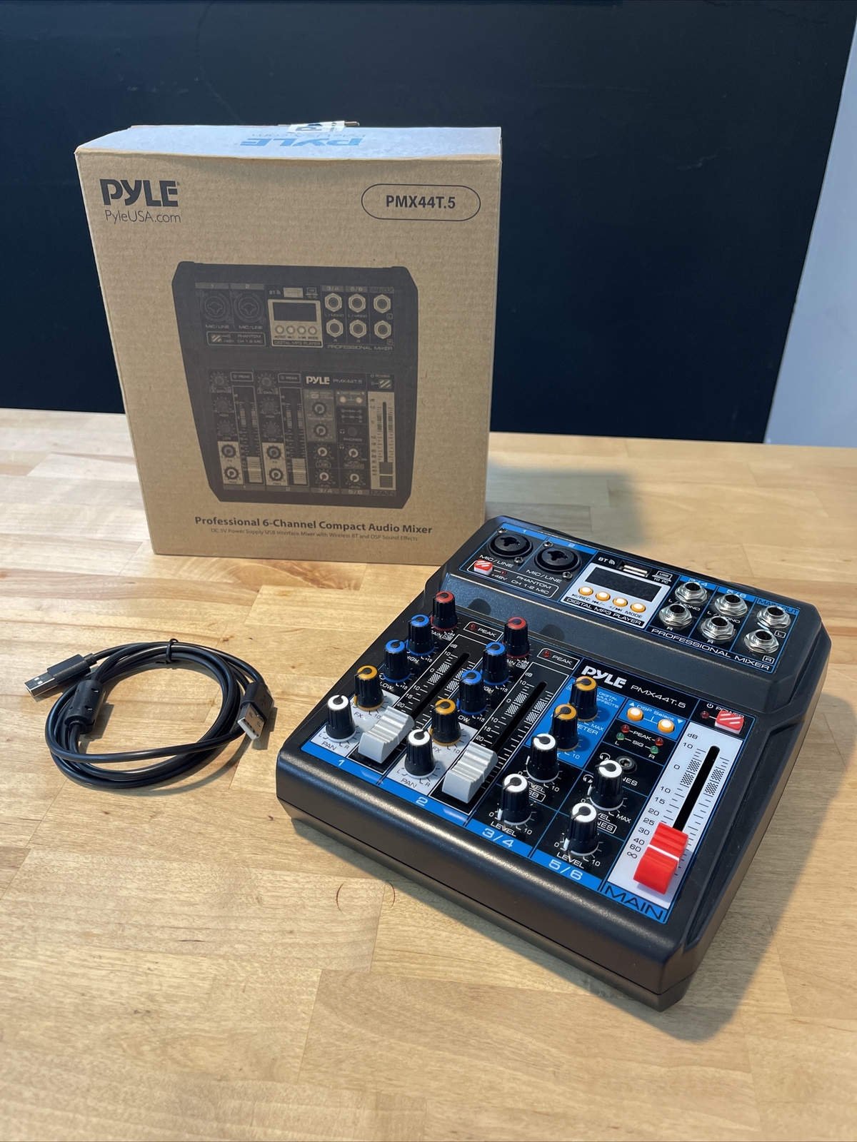 Pyle PMX44T.5 Professional Wireless DJ Mixer - 6-Channel Bluetooth Compatible