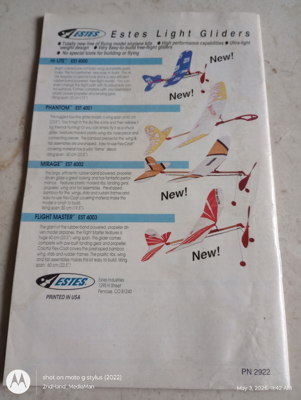 1995 ESTES MODEL ROCKET CATALOG