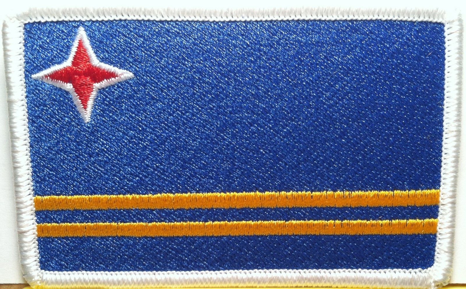 ARUBA Flag Patch W/ VELCRO® Brand Fastener Military Emblem White Version #6
