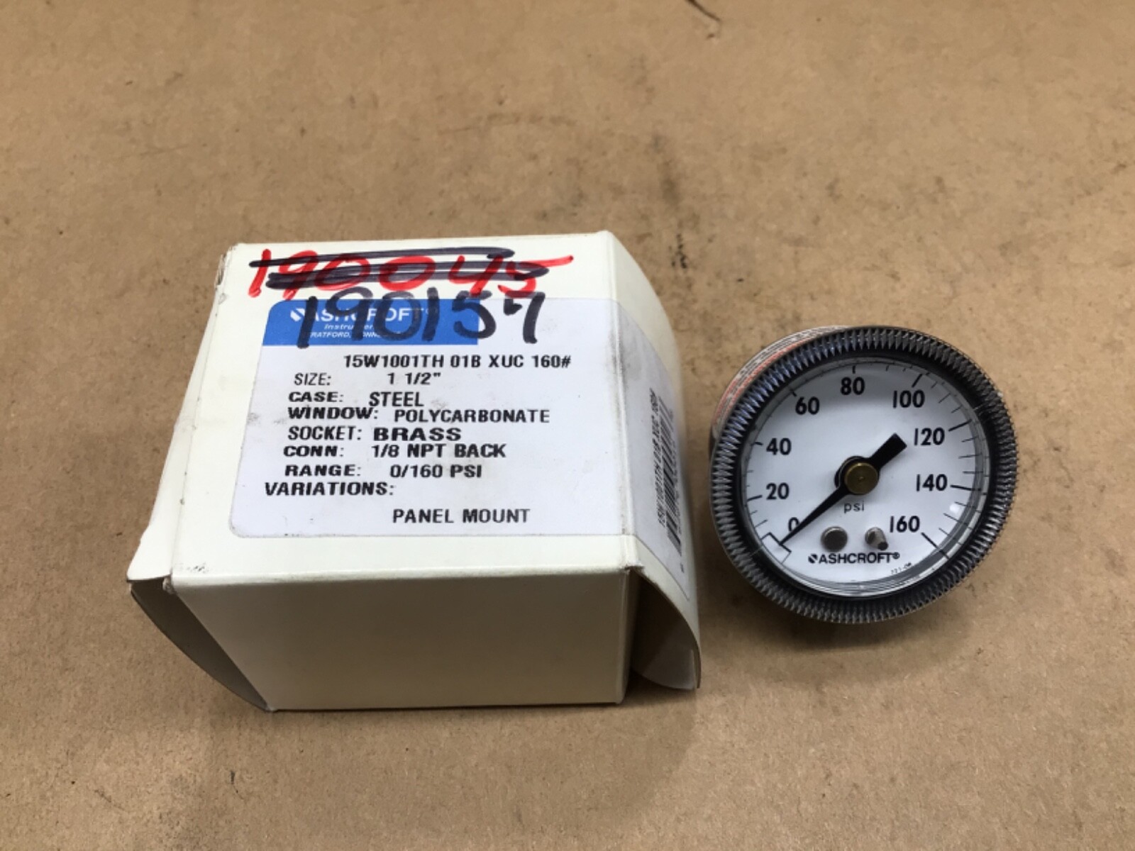 ASHCROFT Pressure Gauge Stainless Steel 15W1001TH 01BXUC #4001K36IAC
