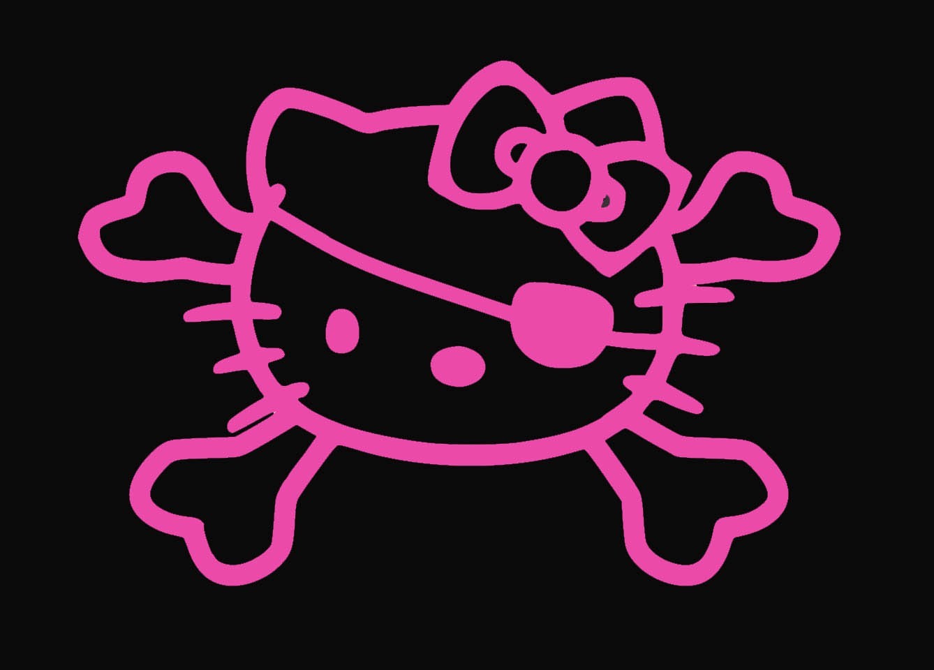 HELLO KITTY Pirate Vinyl Decal Sticker set 2 Decals - Choose Color