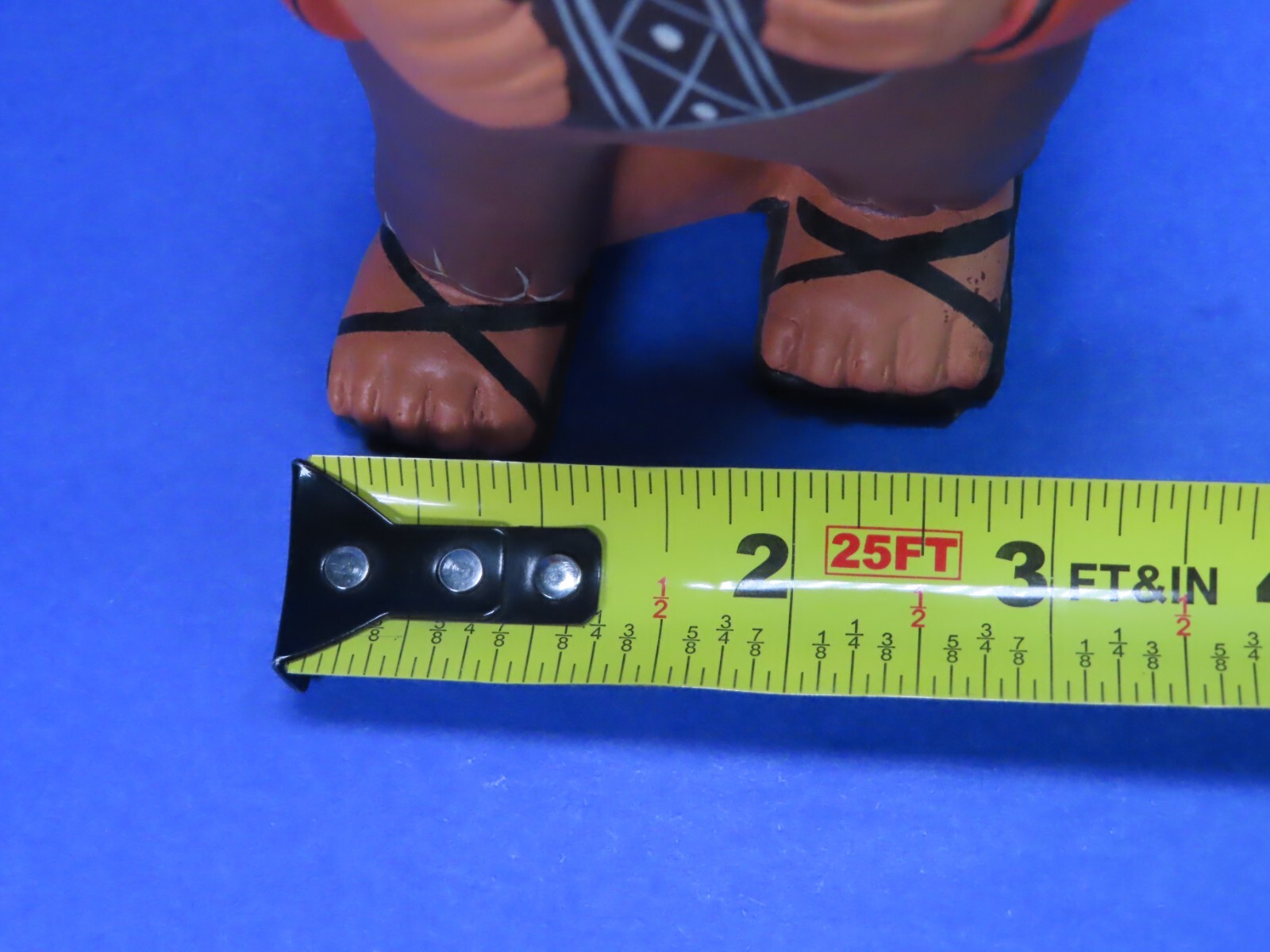 Vintage Hand Painted Peruvian Clay Figurine 7" Tall