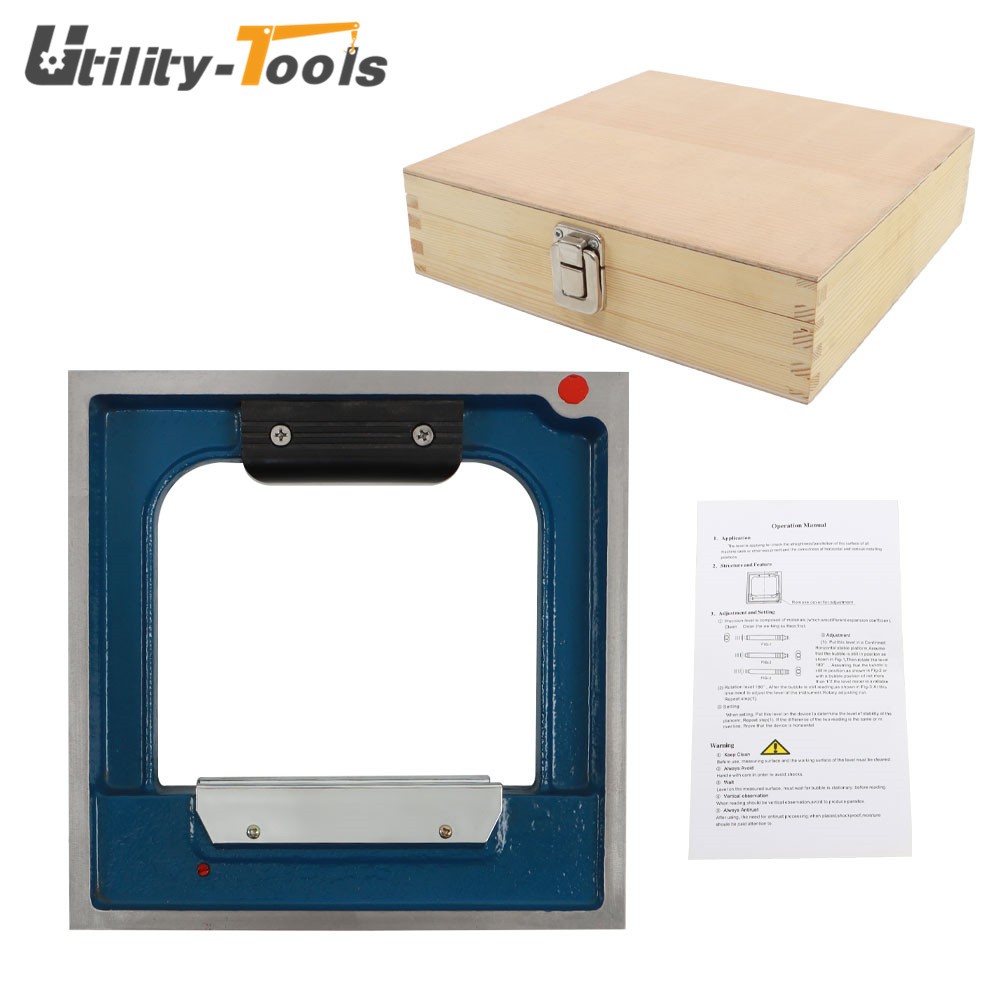 8" × 1-9/16" × 8" Frame Spirit Level .0002" Graduation High PRECISION with Case