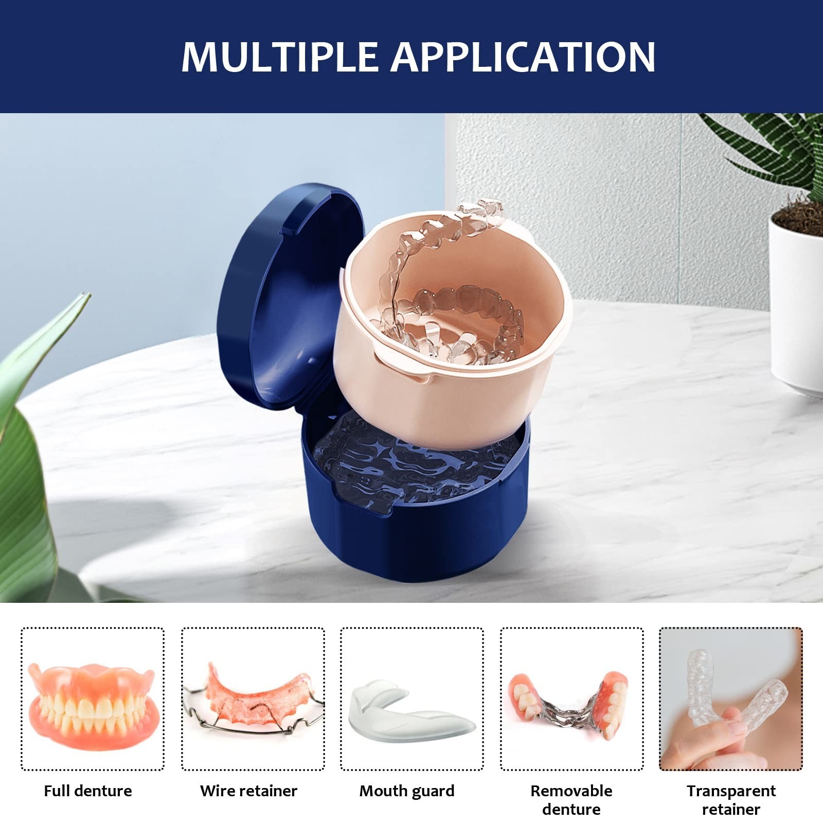 Denture Cup, Denture Bath, Denture Cups for Soaking Dentures, Denture Case wi...