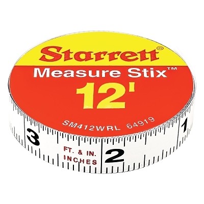 Measure Stix Steel Measuring Tapes, 1/2 in x 12 ft, Inch L.S.  64919 49659649192