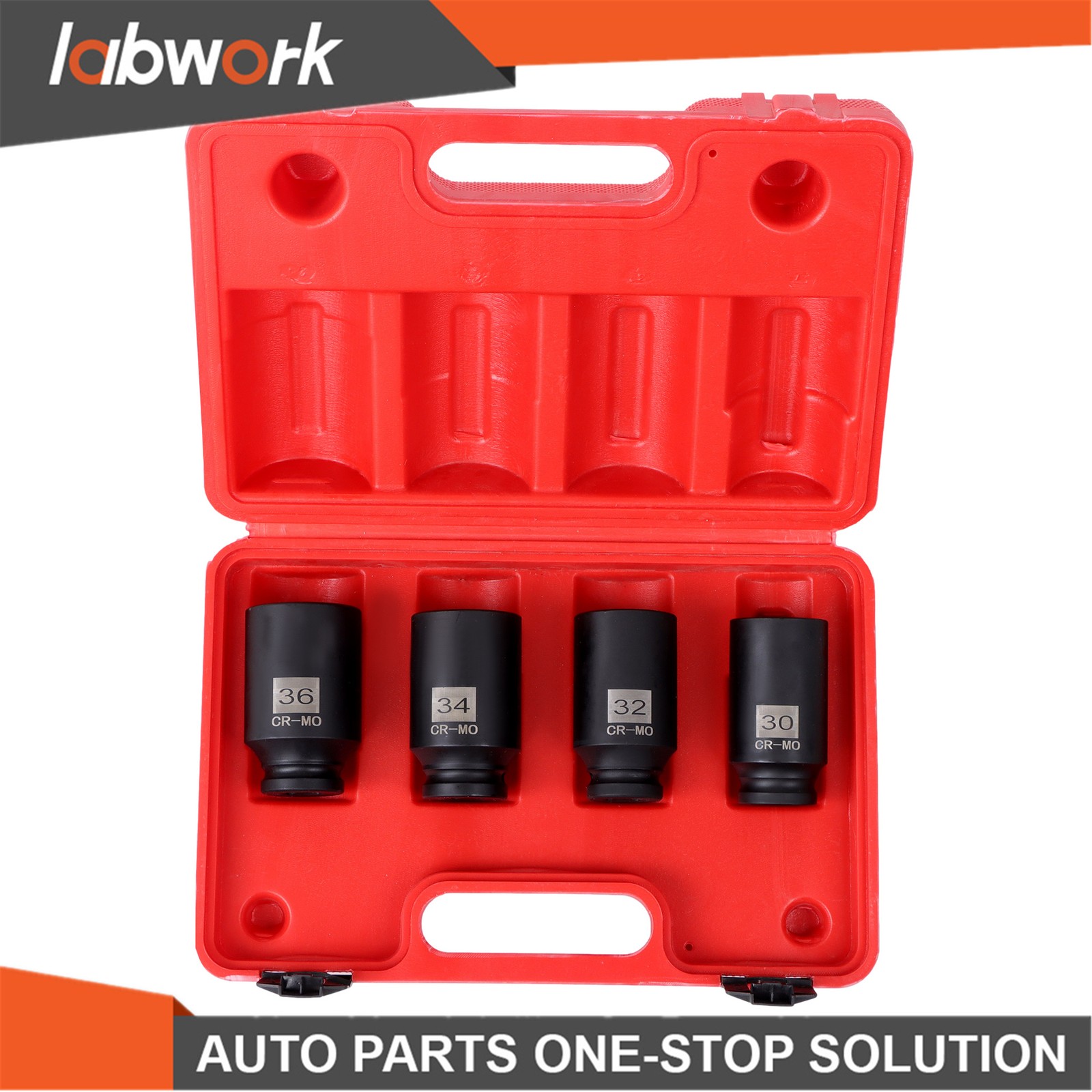 12 Point 30 32 34 36mm 1/2" Drive Deep Spindle Axle Nut Impact Socket Set