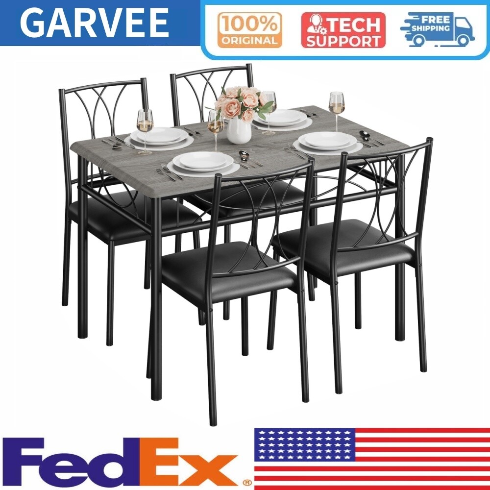 5 Piece Kitchen Dining Room Table Set for 4 with Chairs Dining Table with Chair