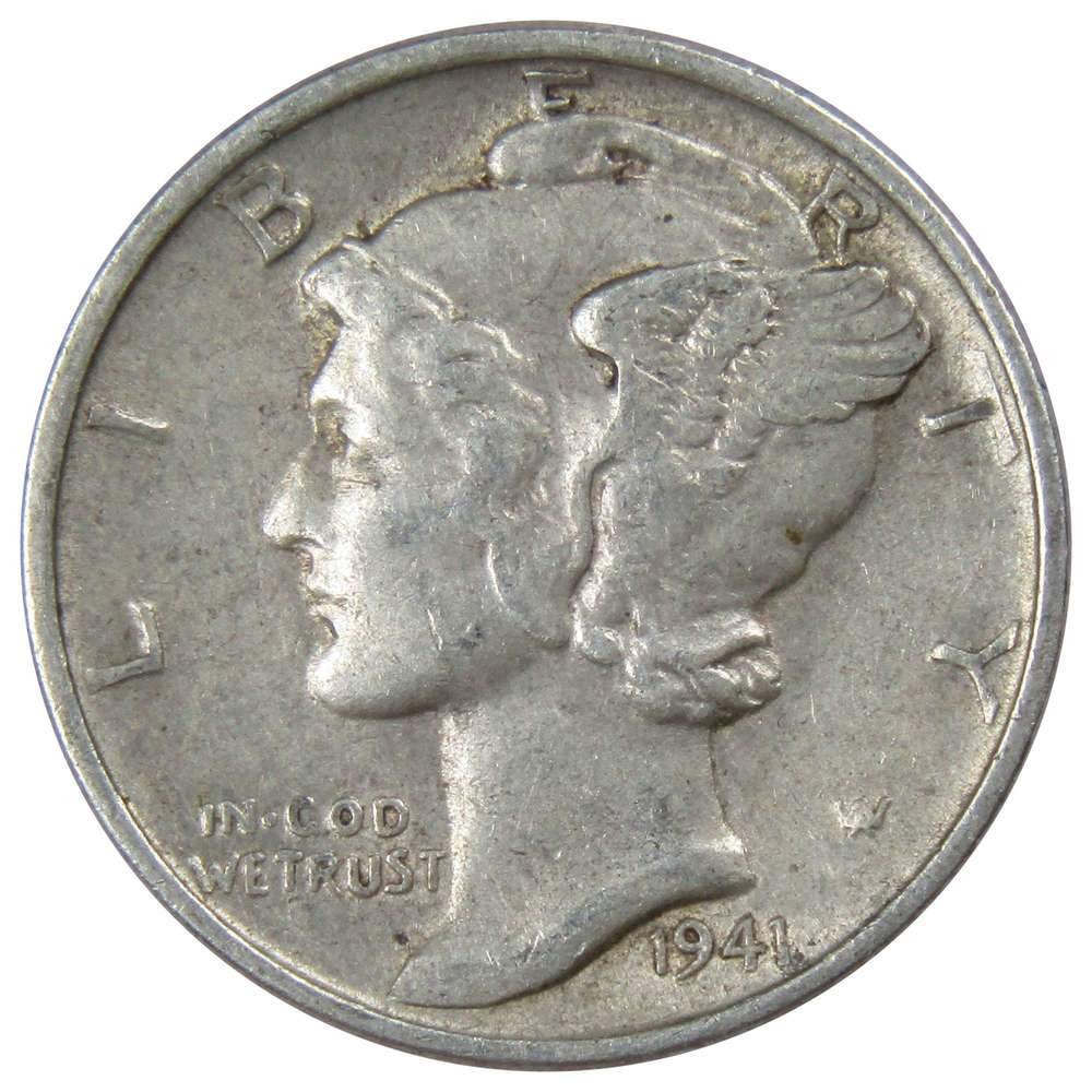 1941 Mercury Silver Dime XF EF Extremely Fine 10c Coin Collectible