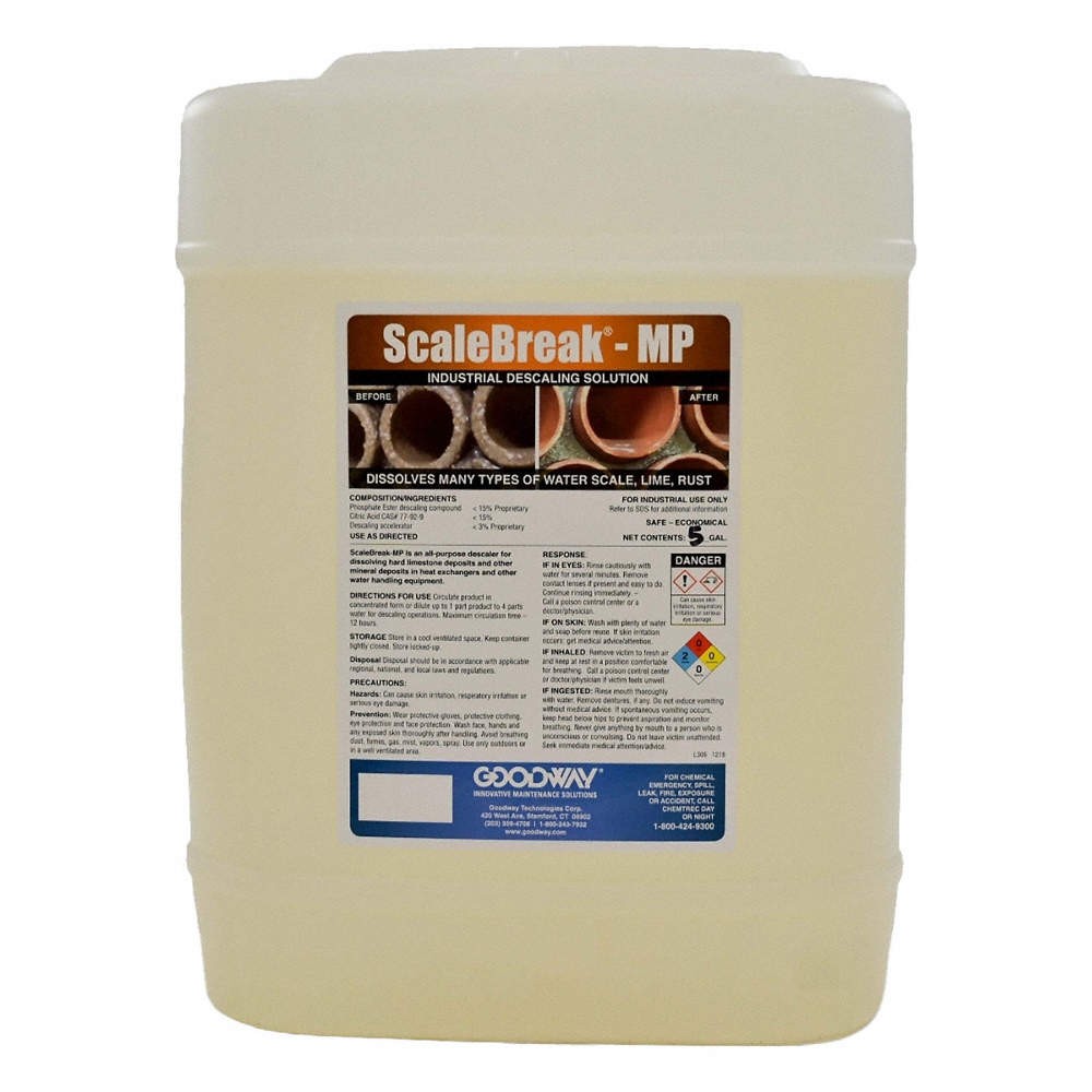 GOODWAY  Scale Remover,Clear,5 gal,Bottle 832F59