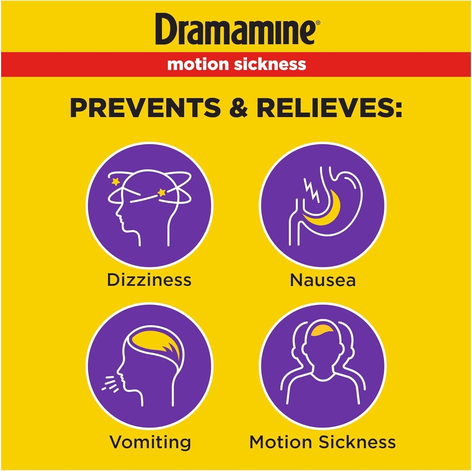 Dramamine Motion Sickness Relief Less Drowsey Formula, 8 Count
