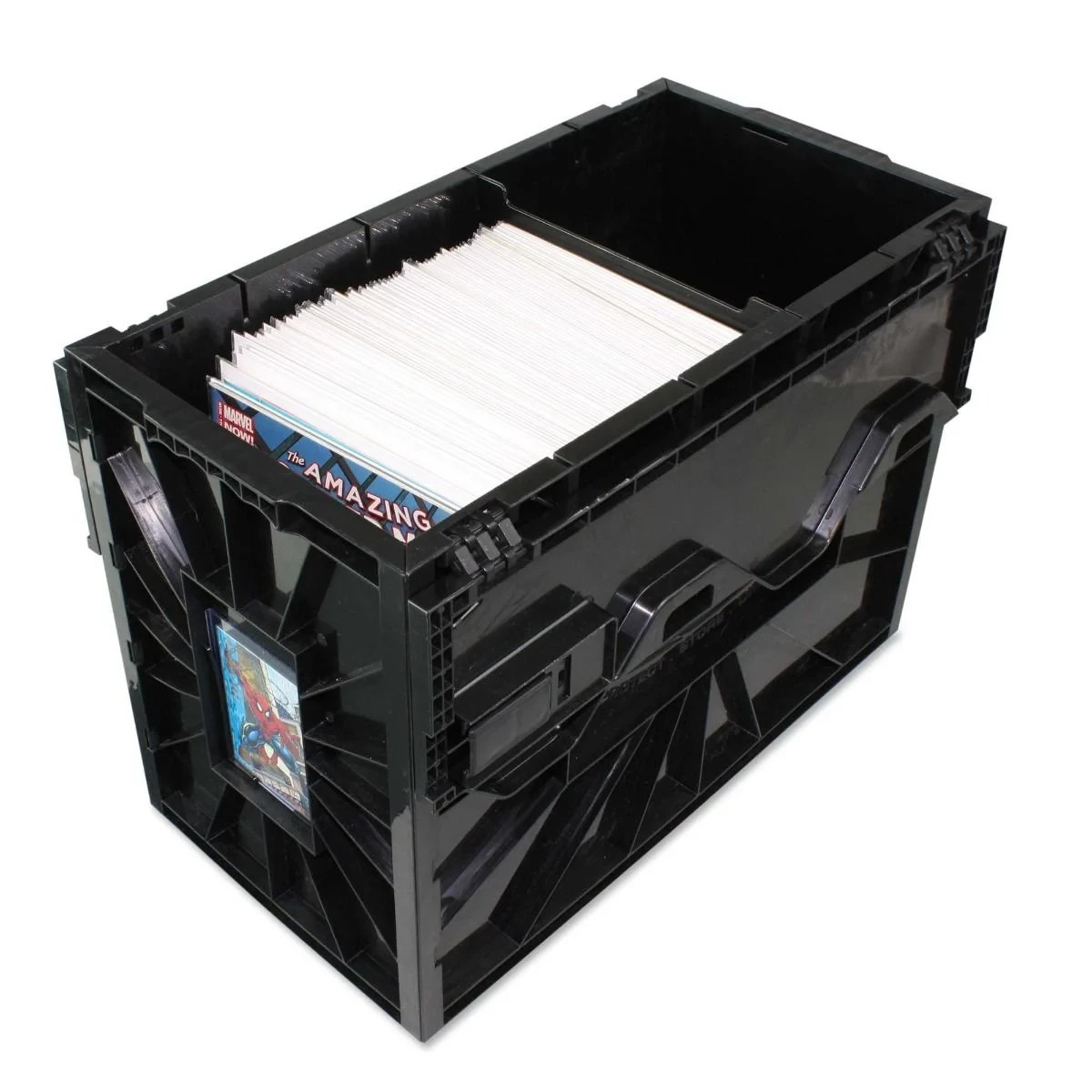 BCW RED Short Comic Book Bin Heavy Duty Stackable Plastic Box Holds 150 Bagged