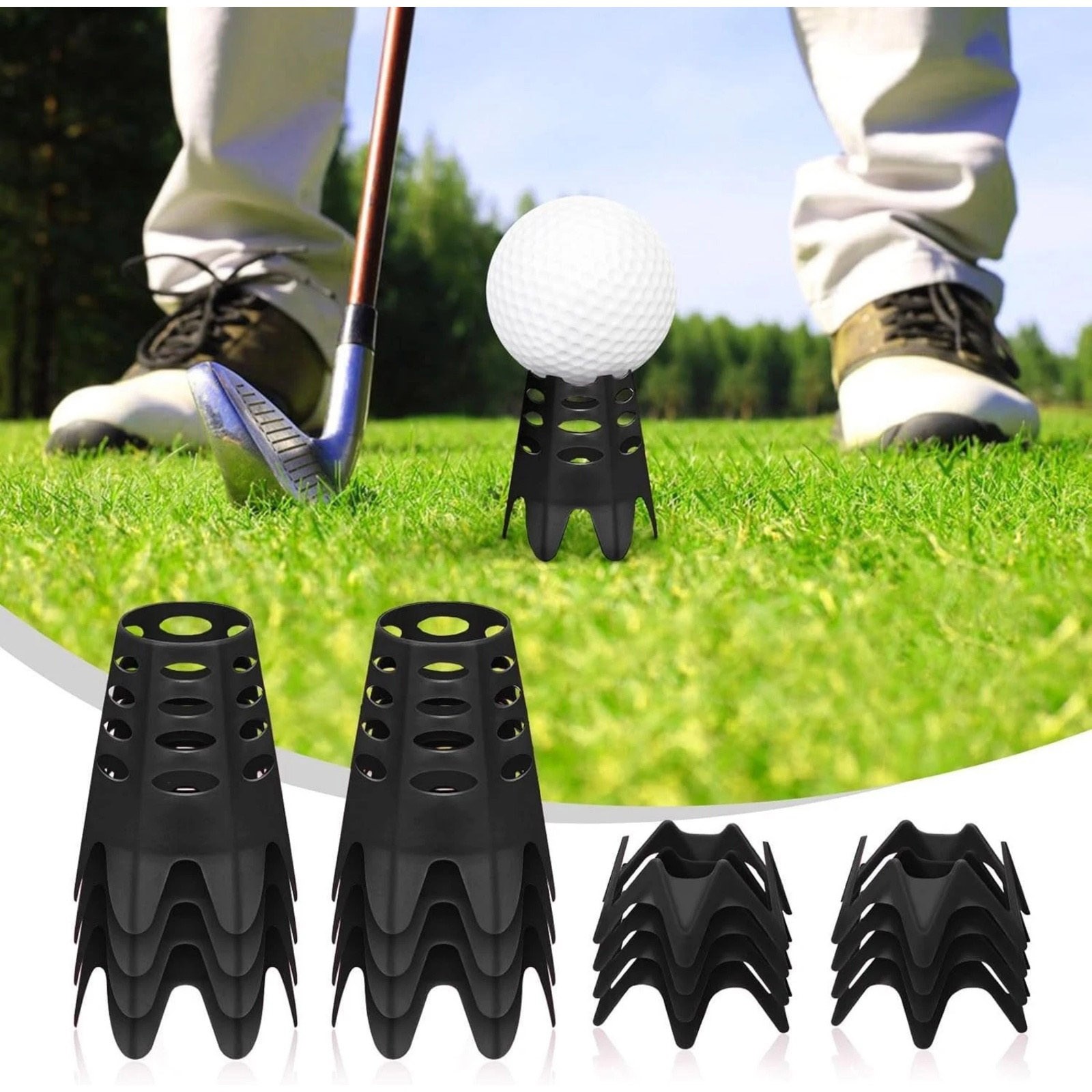 24 Count Plastic Golf Tee Set for Driving Range Warrior and Skill Improvement