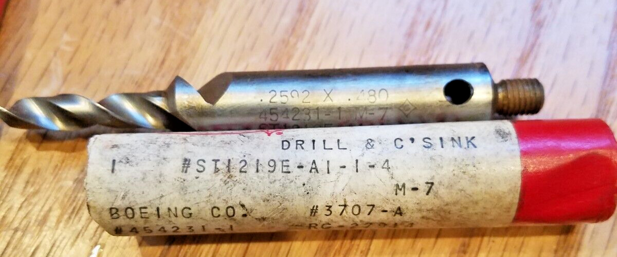 Drill Countersink combo DIA.2592  c-sink DIA .480 1/2 Shank 1/4-20 threaded end