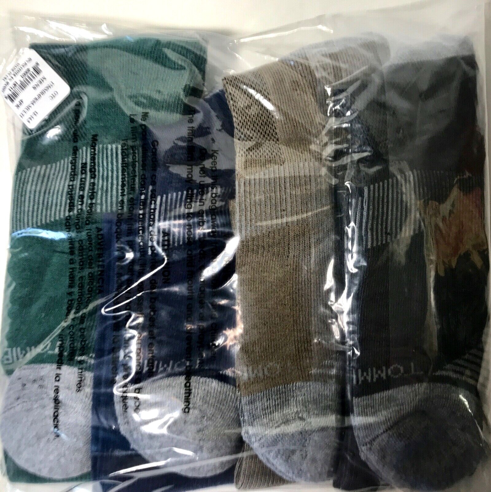 TOMMIE COPPER 4-PR OTC COPPER INFUSED COMPRESSION SOCKS SZ XL (FIT 12-14.5 SHOE)