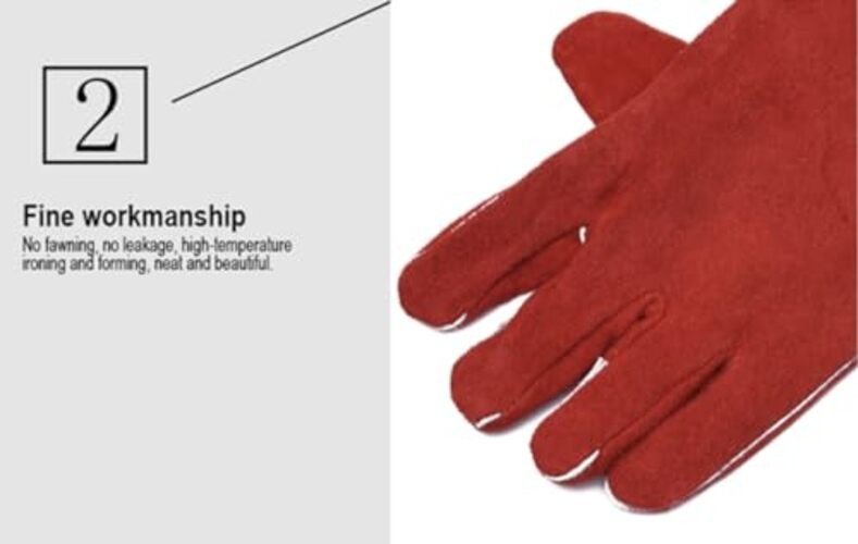 Edward Tools Pro Leather Welding Gloves 16” - Forearm Heat/Fire Resistant