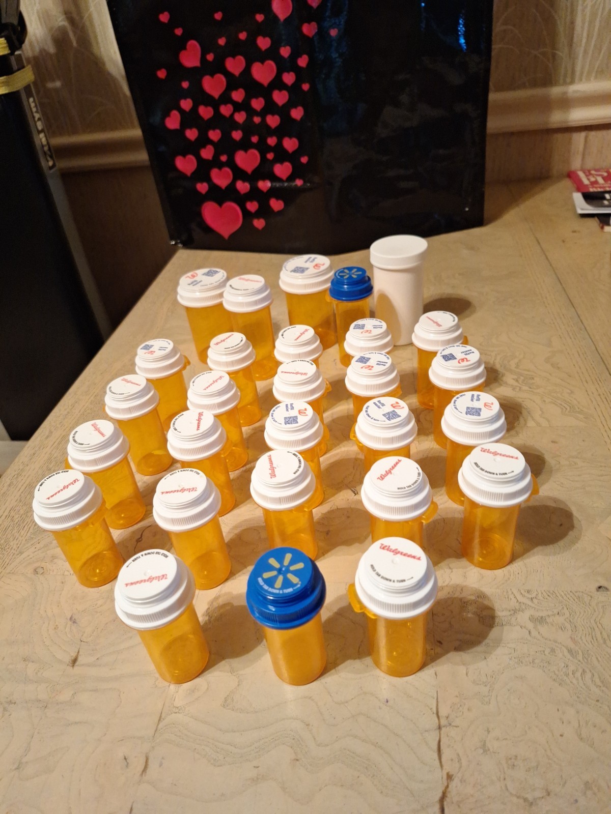 28 Assorted Empty Plastic Pill Bottles