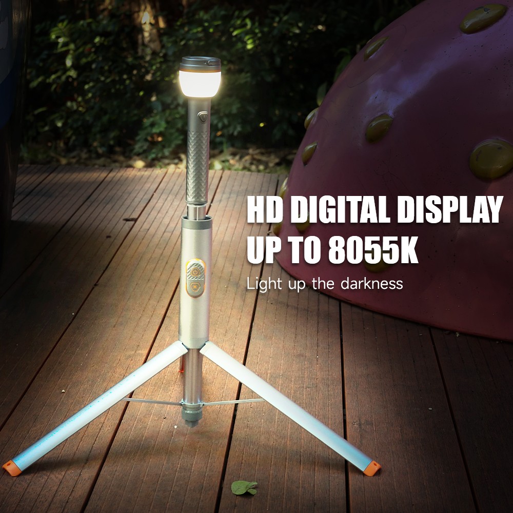 Smart Rechargeable Magnetic LED Flashlight Adjustable Height Camping Light US