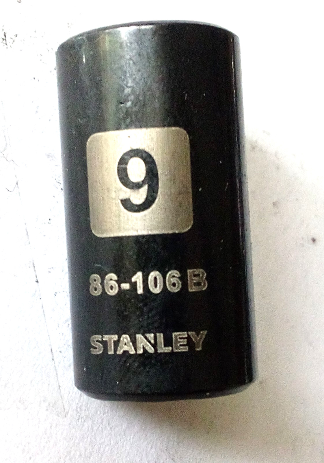 Stanley 9 mm x 1/4"  Standard Socket 86-106B Black Chrome 6 Pt Free Shipping