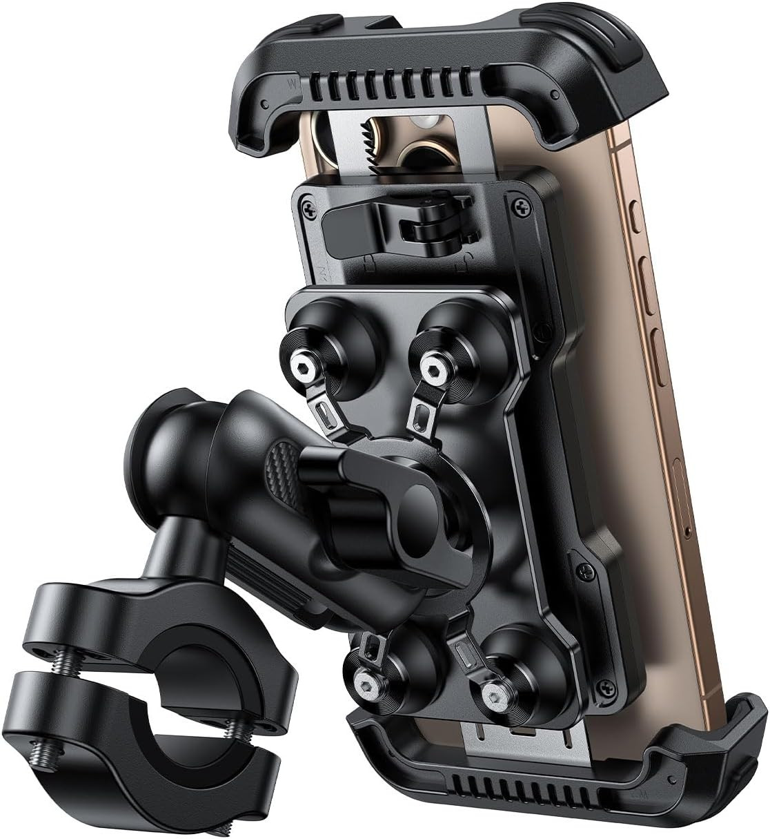 Motorcycle Phone Mount Holder - [Metal Extension Arm] [Dual Vibration