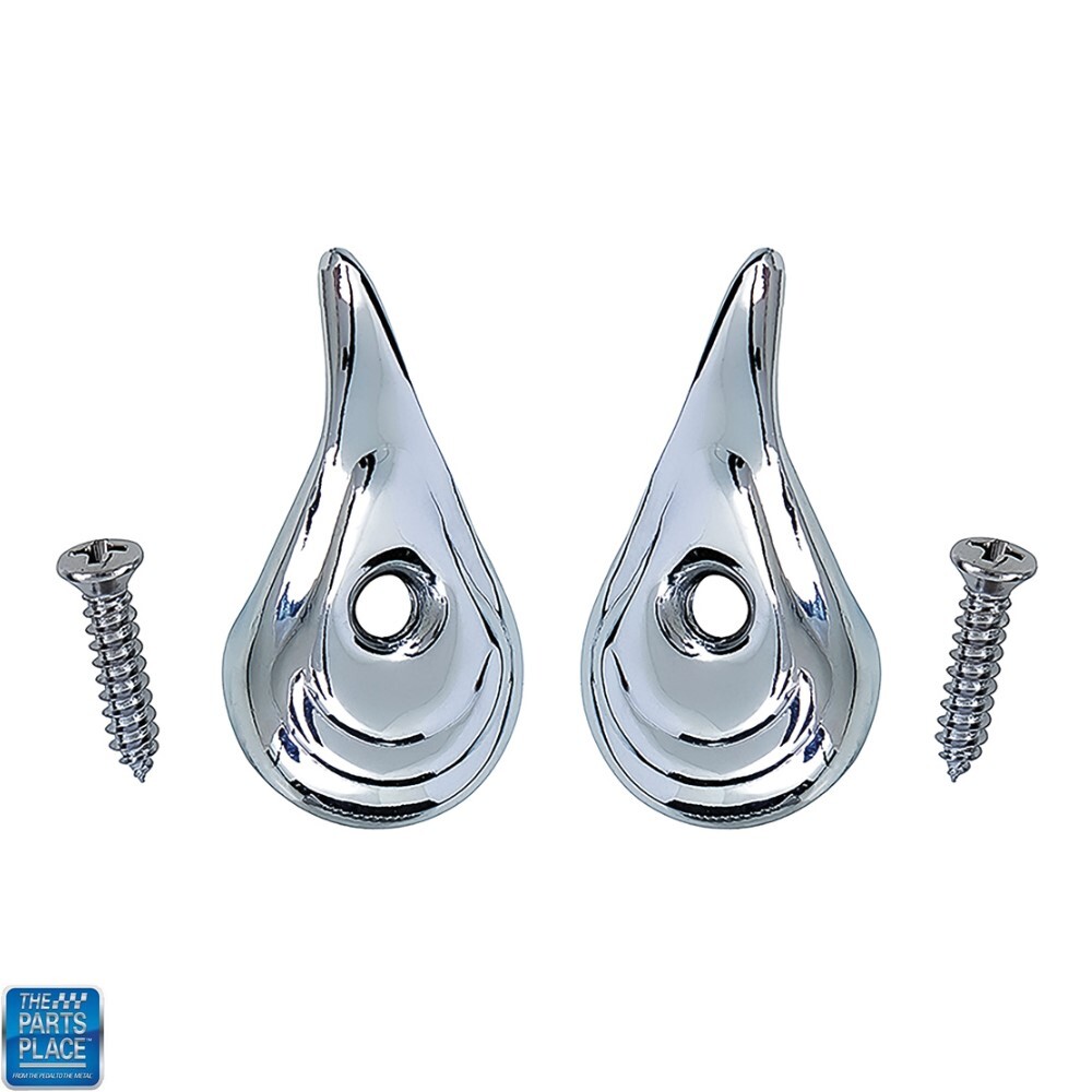 1964-1966 GM Cars Coat Hooks Chrome Hardtop Pair with Screws