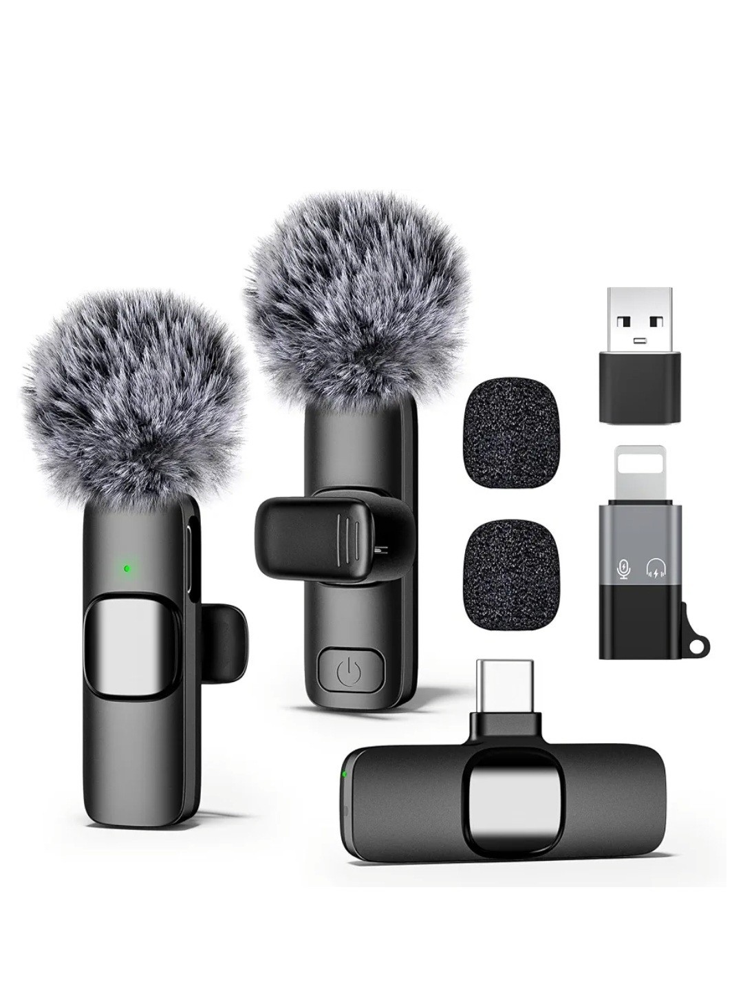 PoP voice USB C Mini Wireless Lavalier Microphone for iPhone/Android, Lapel M...