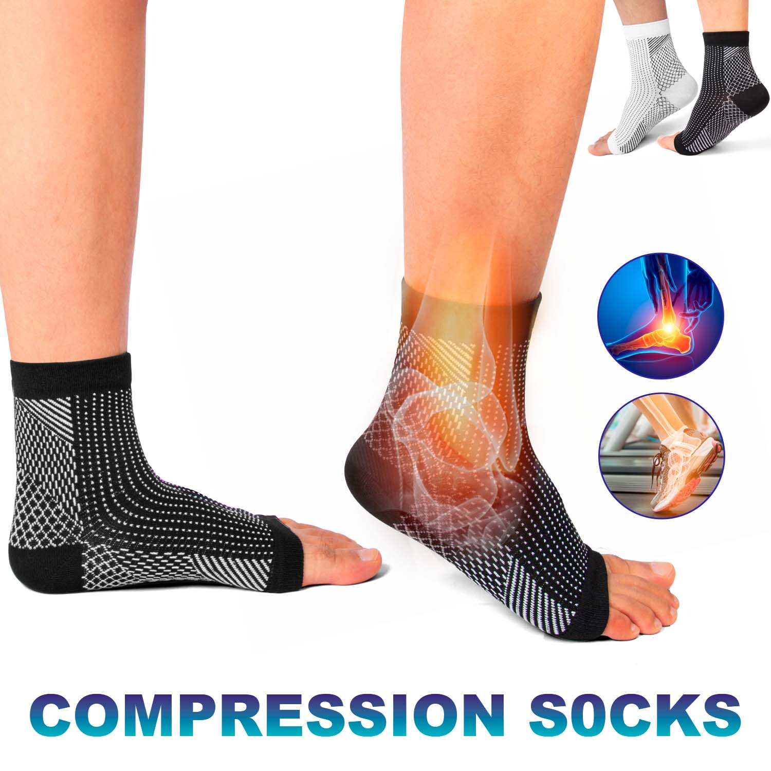 3Pairs Men's Ankle Compression Sports Comfort Socks Cotton Low Cut Breathable