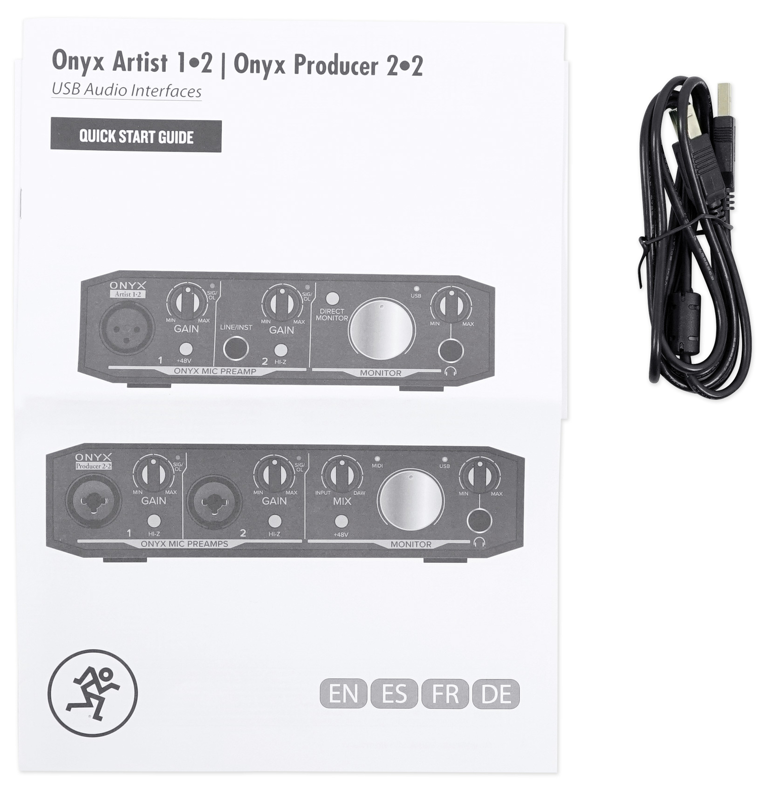 Mackie Onyx Artist 1.2 2x2 USB Recording Studio Interface+Microphone+Cable+Mount