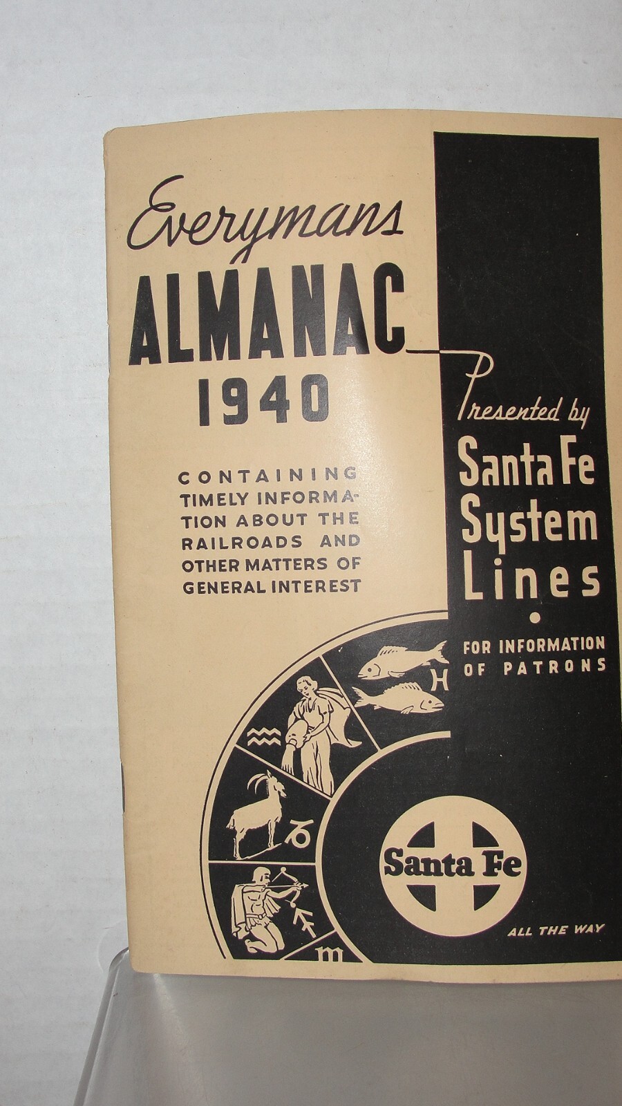1940 EVERYMANS ALMANAC - SANTA FE SYSTEMS LINES BOOKLET