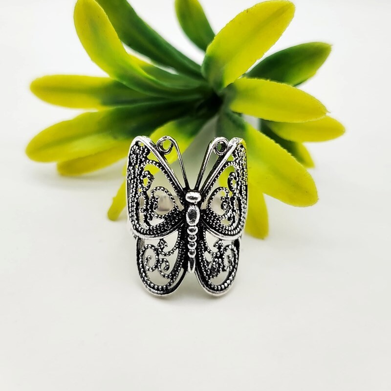 925 Sterling Silver Butterfly Women Ring Handmade Jewelry For Halloween Gift