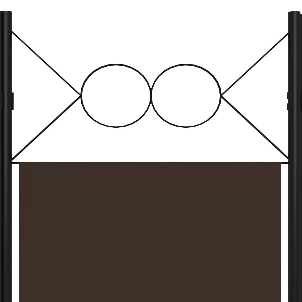 5-Panel Room Divider Brown 78.7"x70.9"
