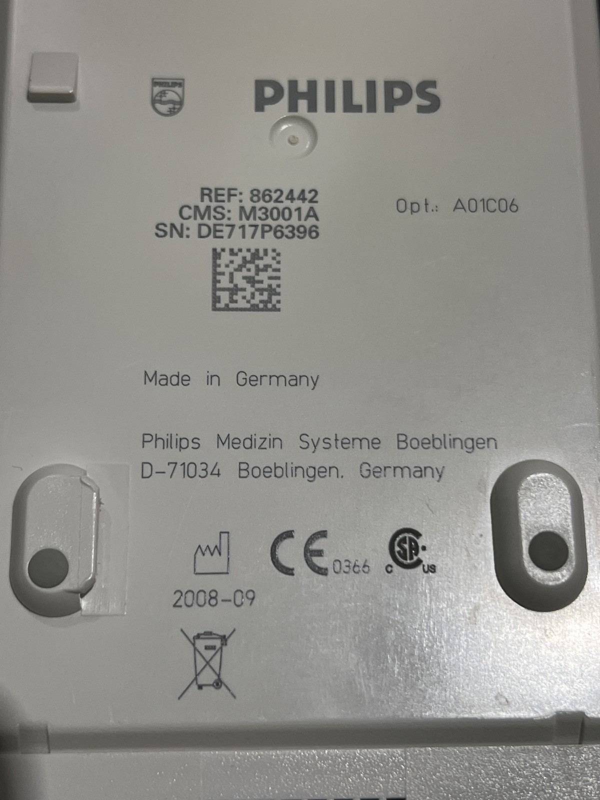 Philips M3001A-A01C06 Fast SpO2, NIBP, ECG, Temp, IBP MMS Module