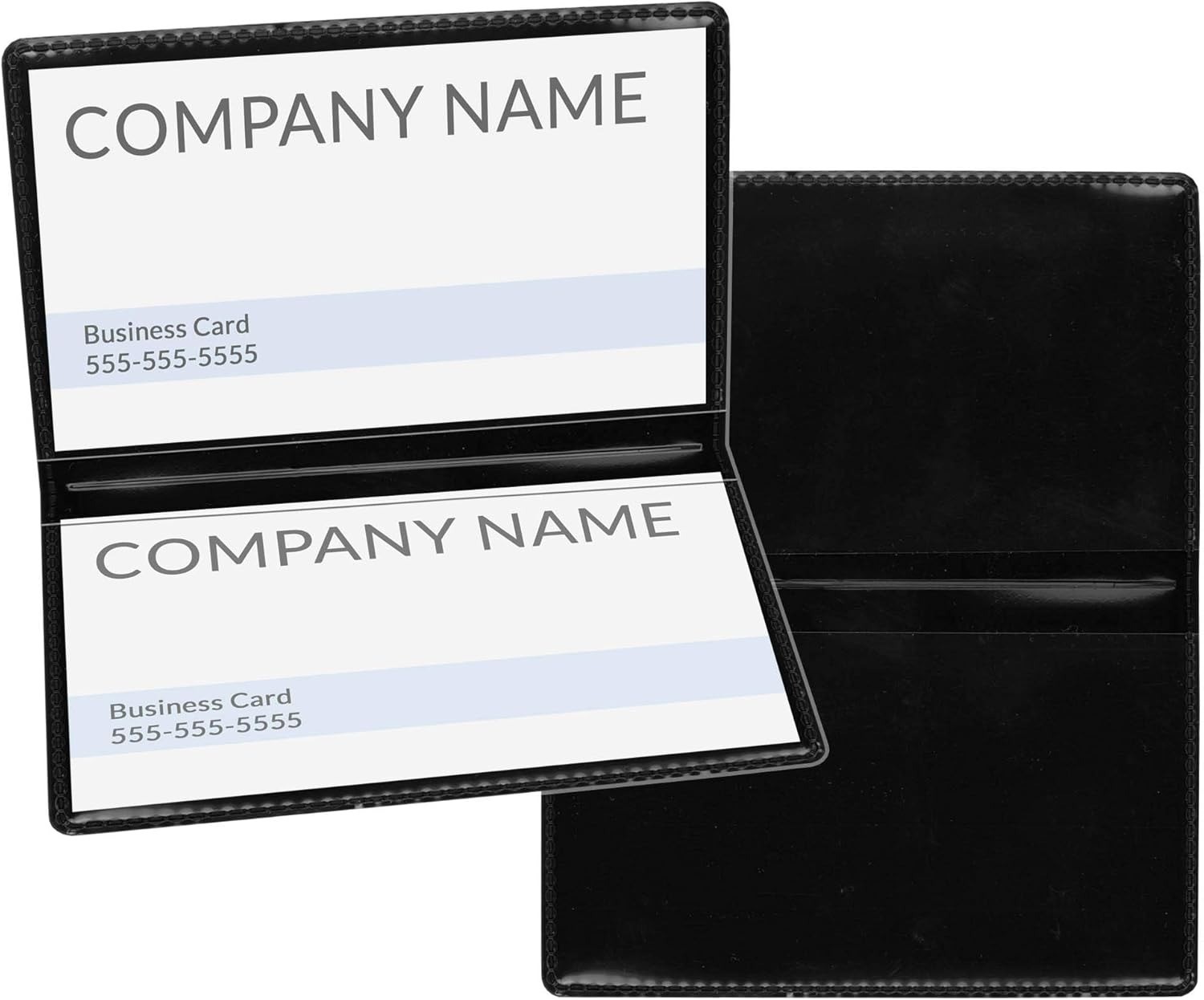 STORE SMART Black Folding Business Card Holders 20 Pack Polypropylene
