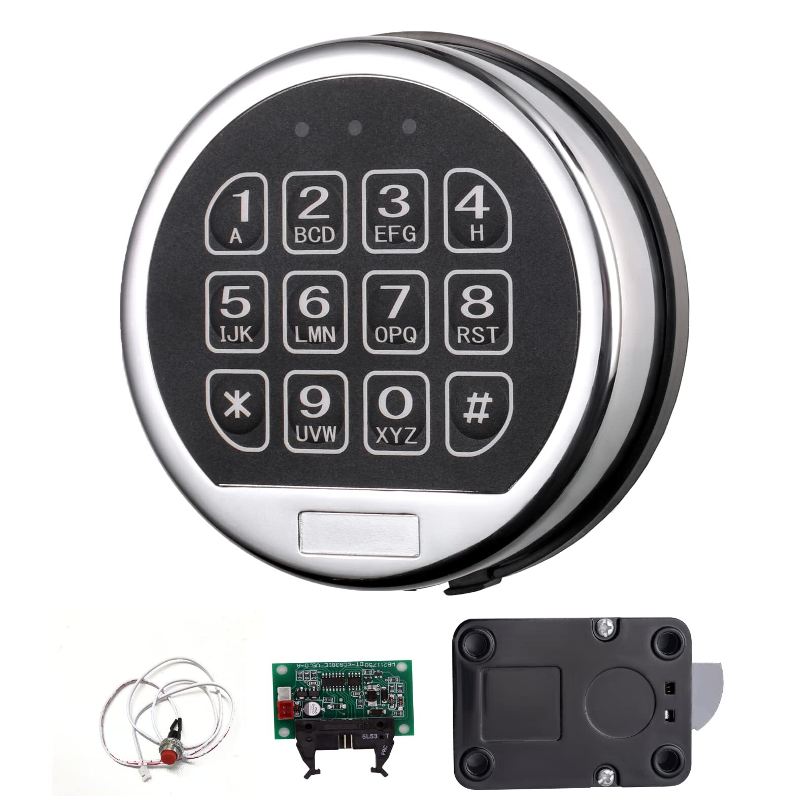 Gun Safe Lock Replacement with Swing Bolt Chrome Keypad Safe Electronic Lock