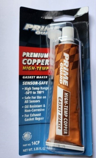 PRIMEGUARD COPPER RTV SILICONE 3.35 OZ TUBE 14CP NEW FREE SHIPPING