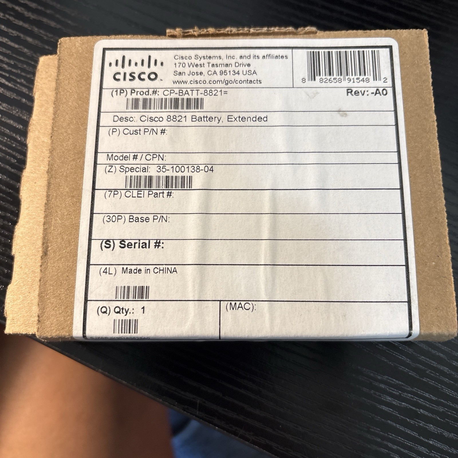 Cisco Wireless IP Phone 8821 Battery ONLY