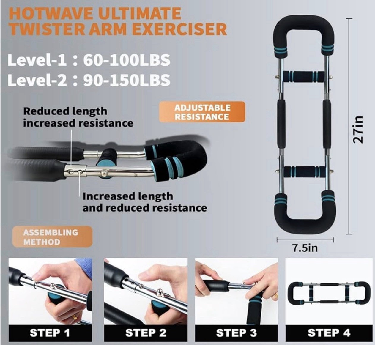 Twister Arm Trainer, Chest Workout Equipment Exerciser for Men