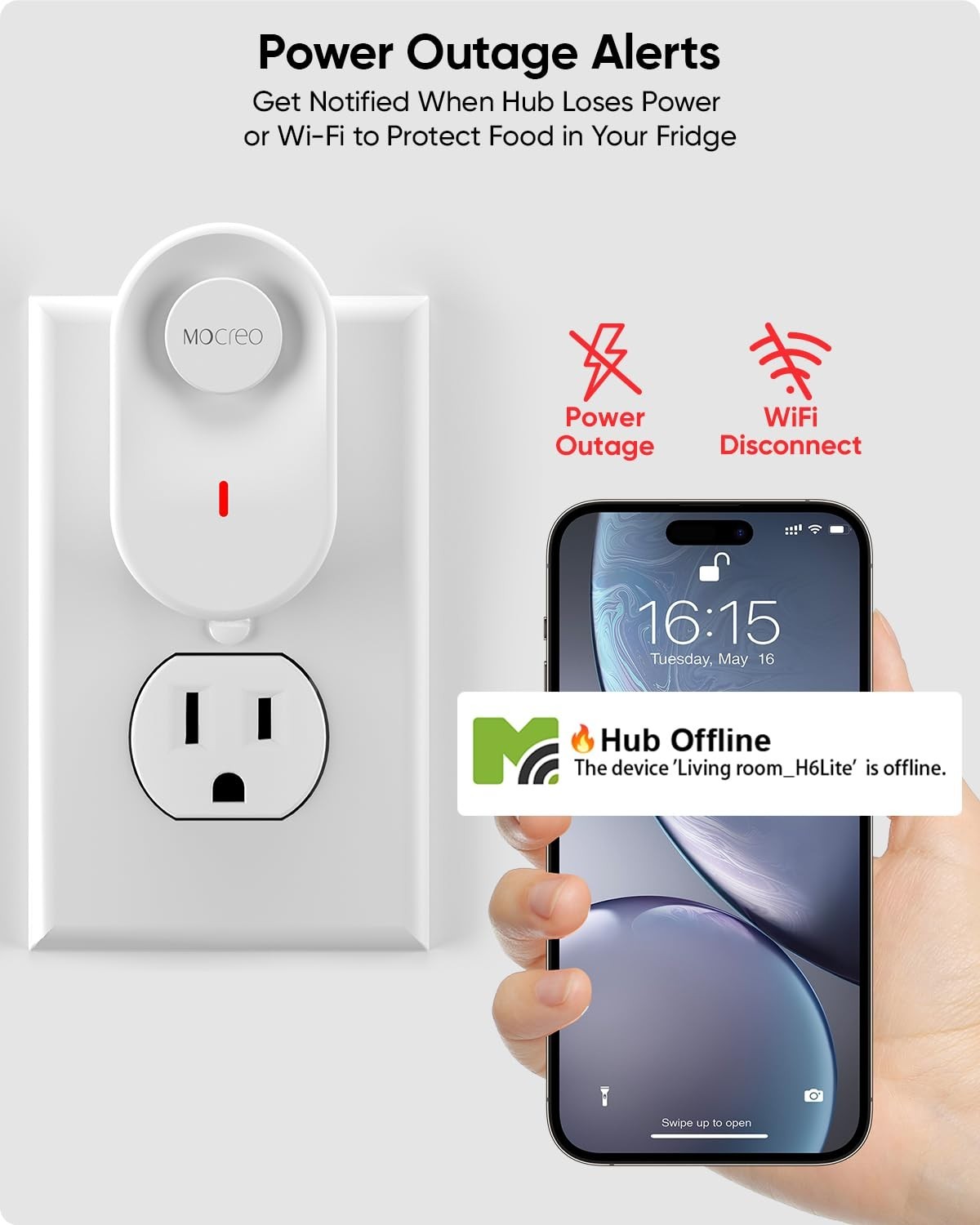 WiFi Thermometer Freezer Alarm, Email Alert, App Notification, Data Record Ex...
