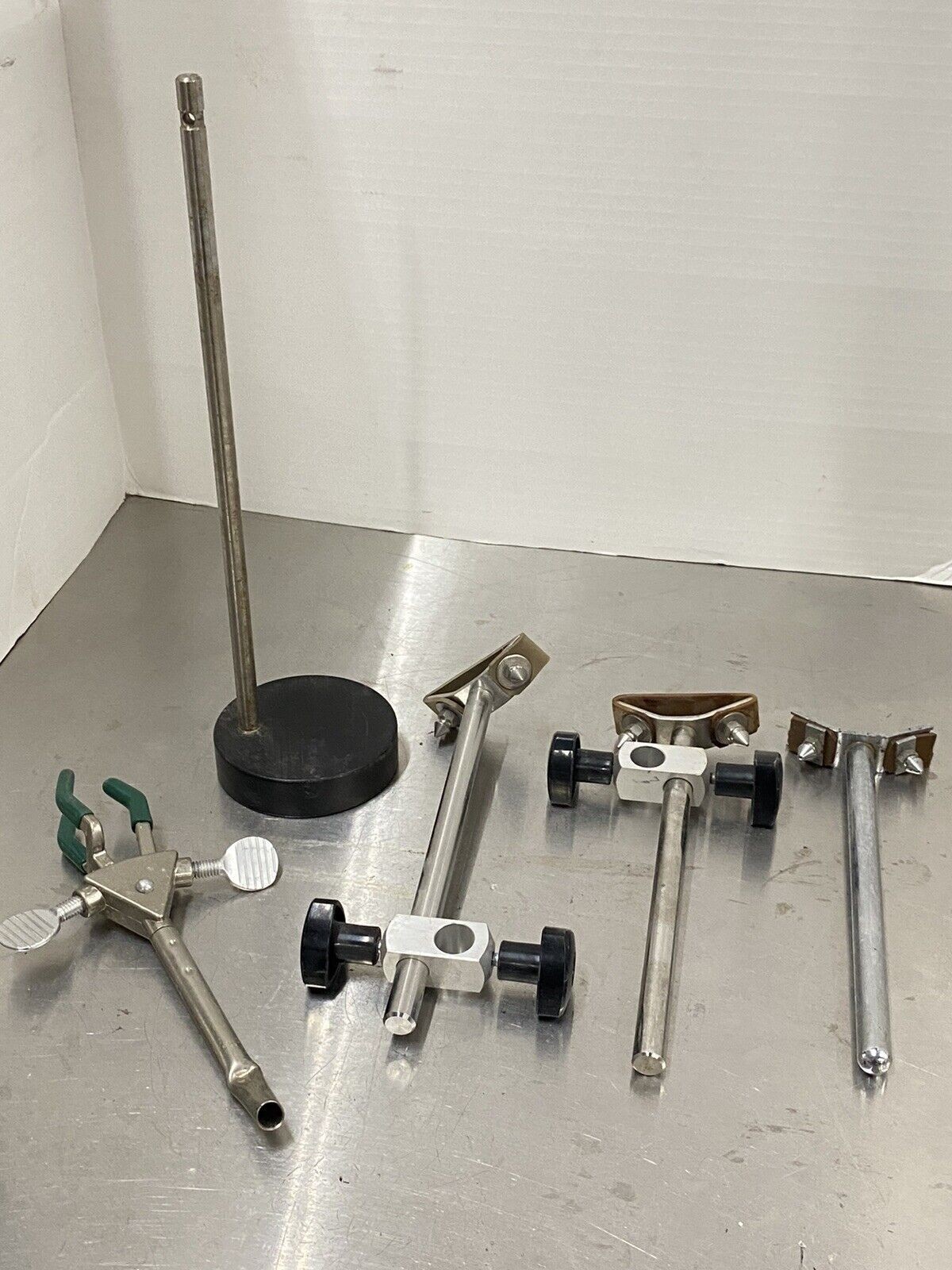 5 Pcs. Assorted Laboratory Stainless Steel Evaporator Clamps, Holders, & Stands