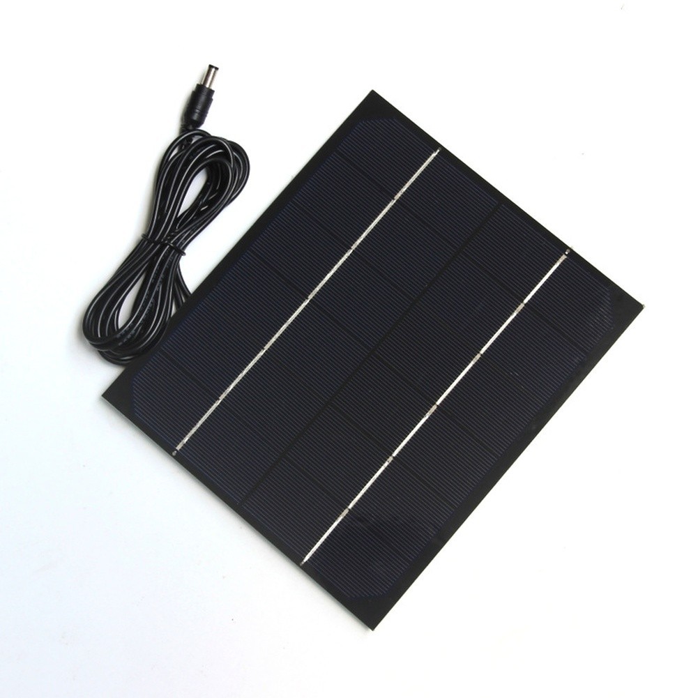 6W 6V Solar Panel Monocrystalline for Garden Lights DC5521 Output Cable