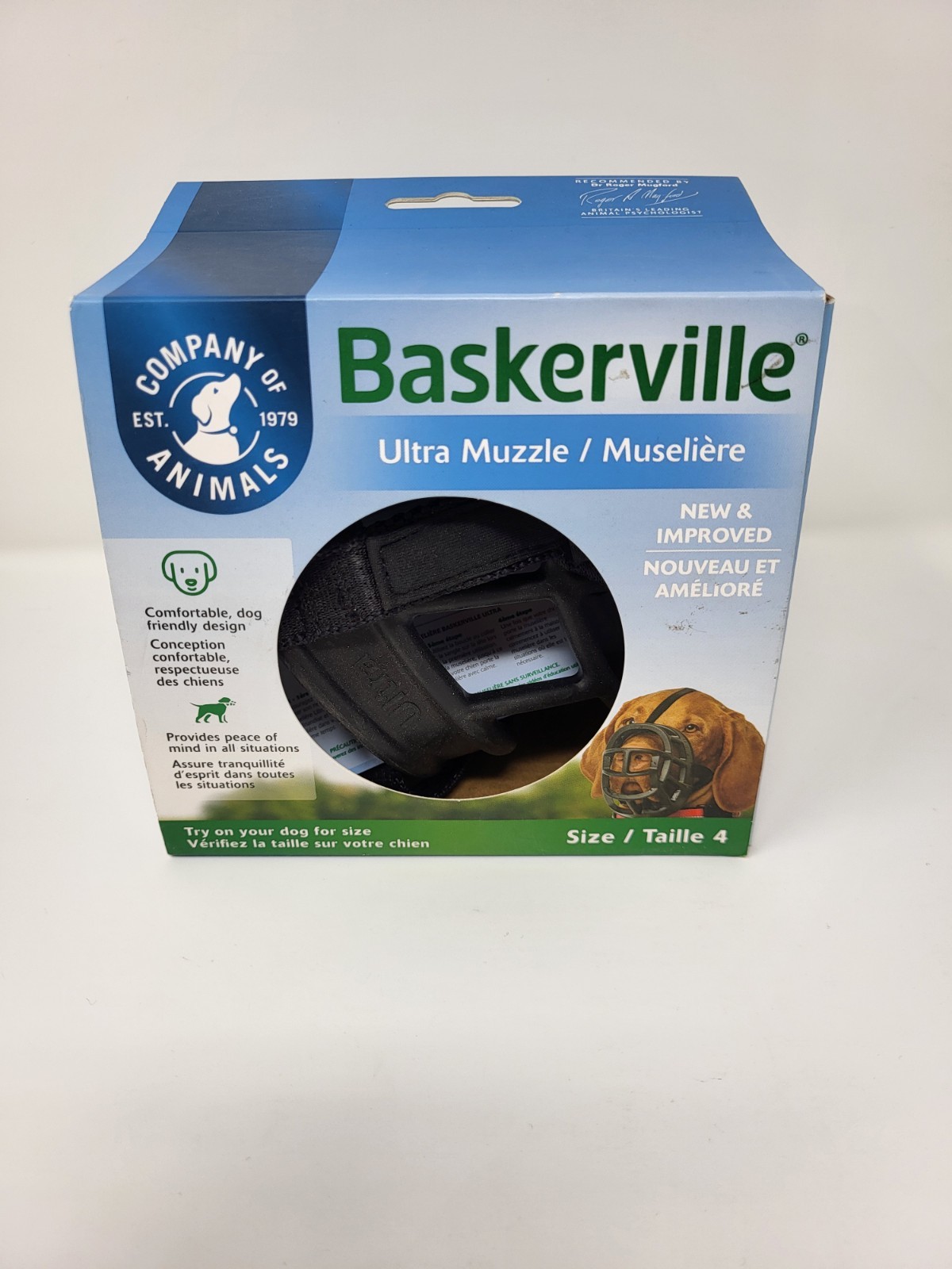 Baskerville Dog Ultra Muzzle Safe & Comfortable Soft Plastic Black Size 4