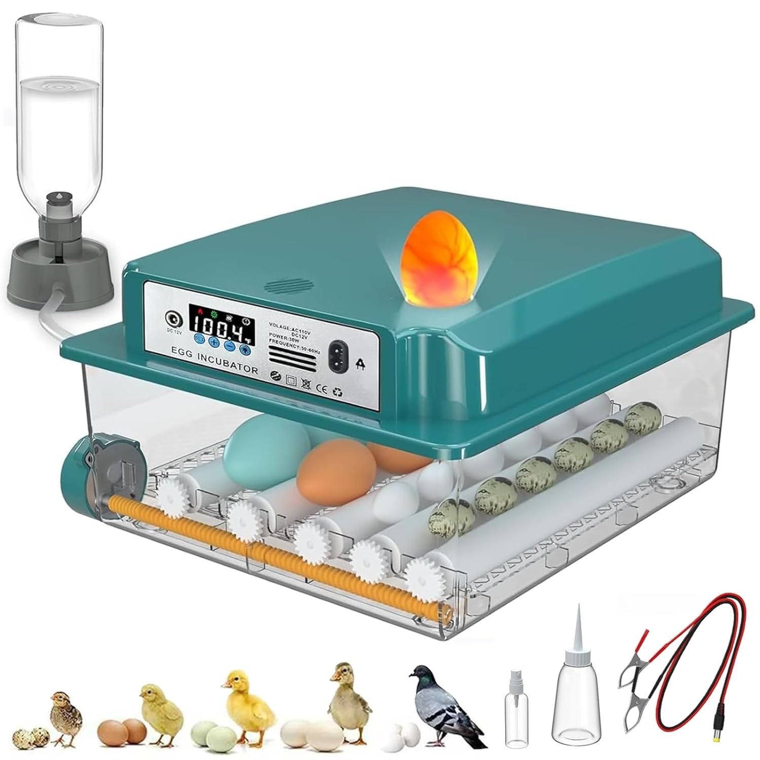 Incubadora de huevos, incubadora de 16 huevos con giro automático de huevos