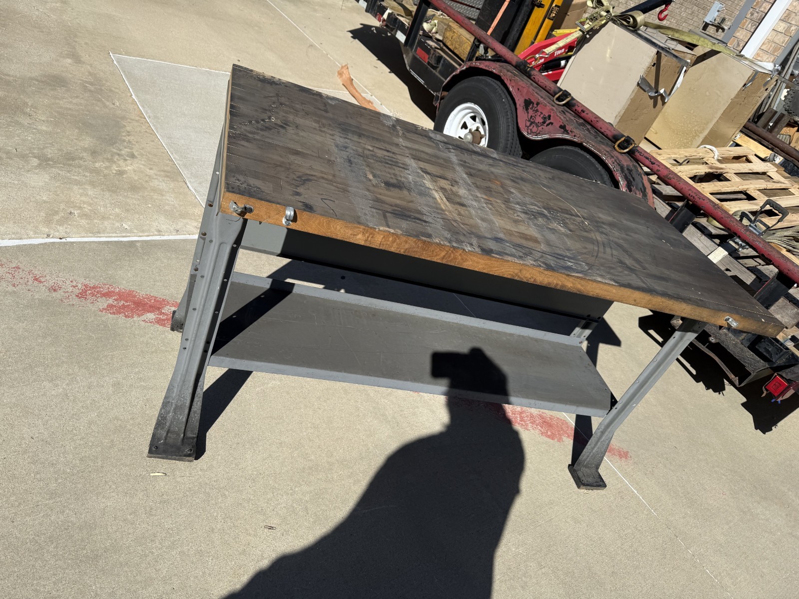 Heavy-Duty Industrial Workbench – Solid Wood Top – 60” x 30”