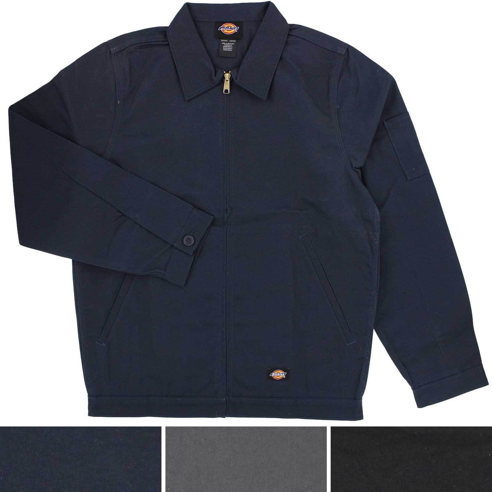 Dickies Eisenhower Twill Jacket, Full Zip Collared Big and Tall Jacket Pockets