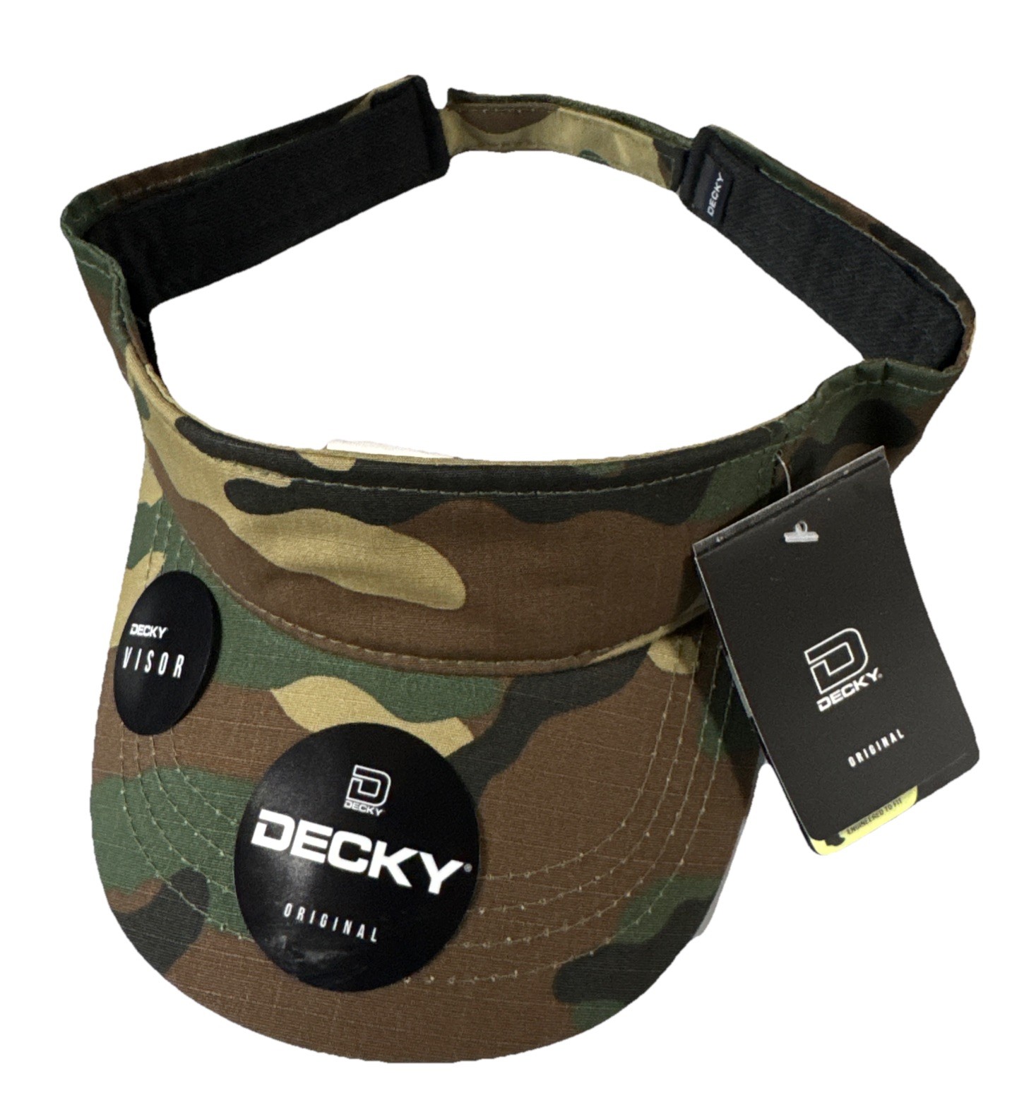 Decky Standard Camouflage Adjustable Ripstop Visor Woodland Green Camo #5302