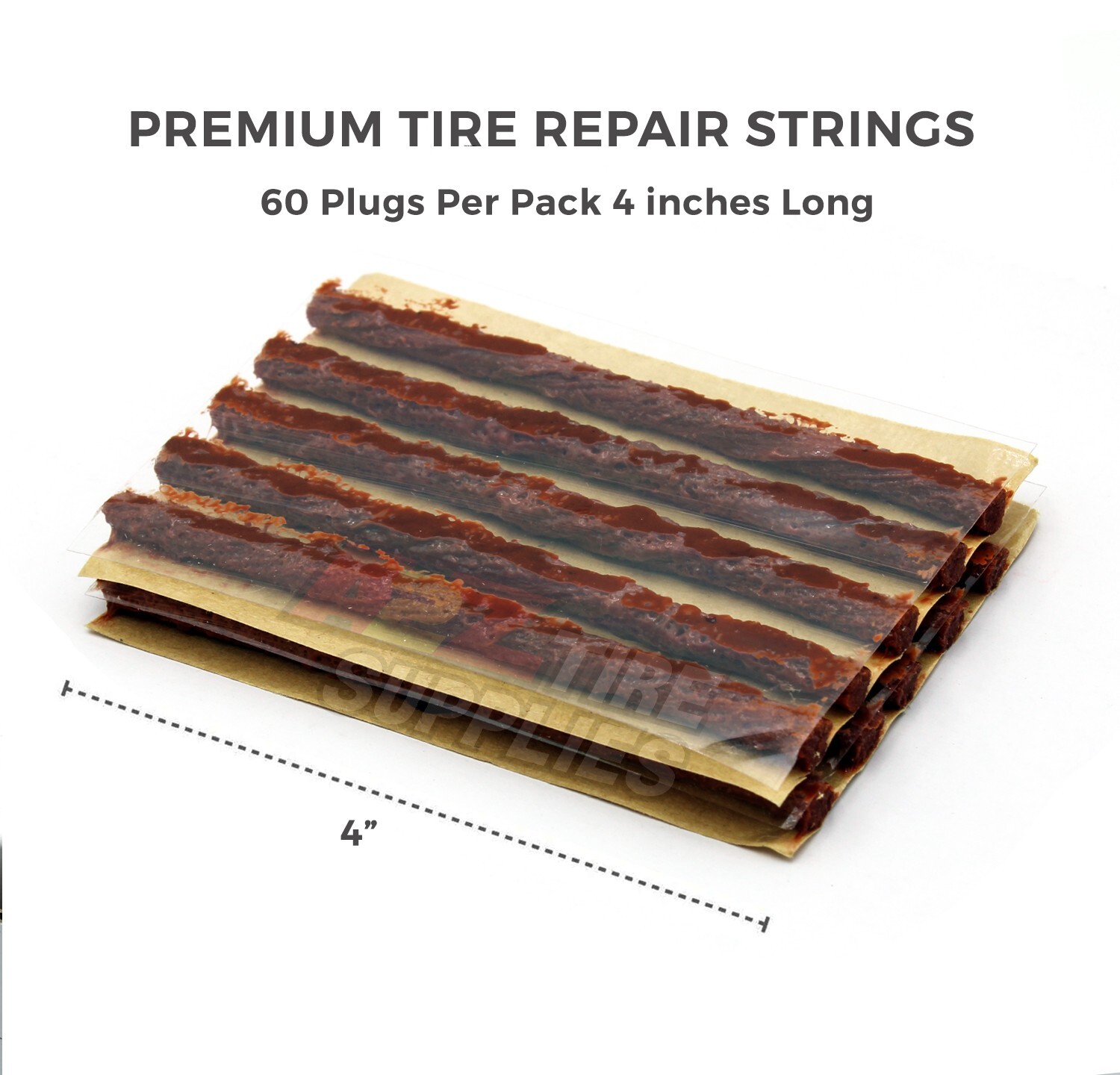 A2Z 120 Pieces Brown 4" Tire Plug Insert String Tubeless Flat Tire Repair Seal