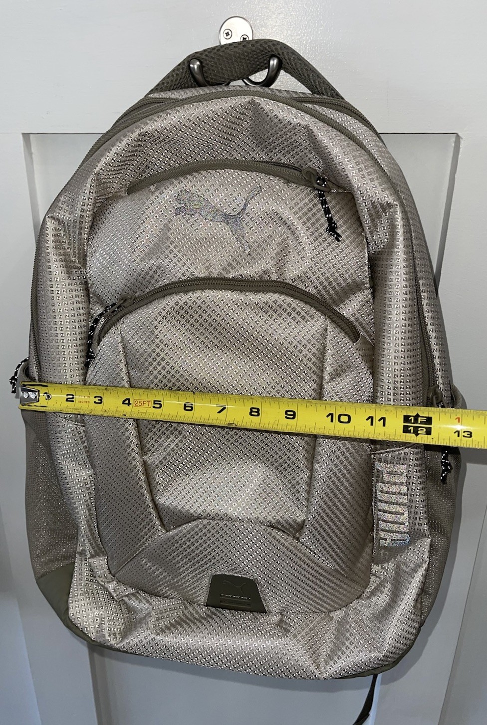 Puma Backpack Challenger 2 Tan Pockets Reflective Compression Straps School