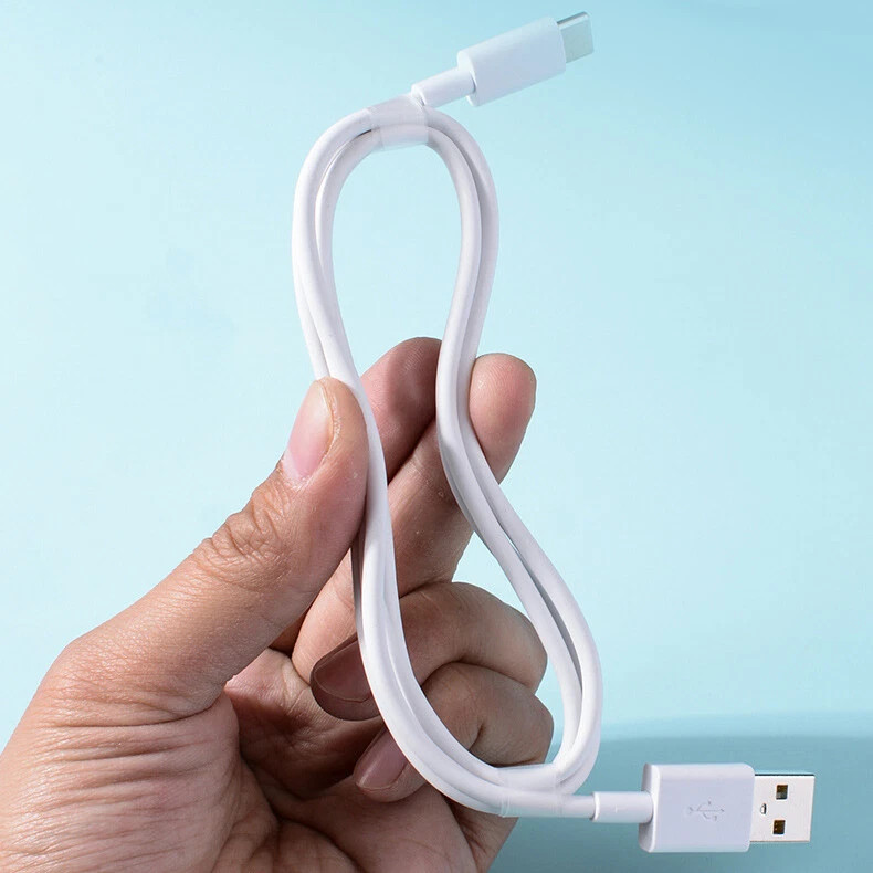 100Pcs USB-C to USB-A White Charging Data Cable Fast Charging Charger Cord Cable
