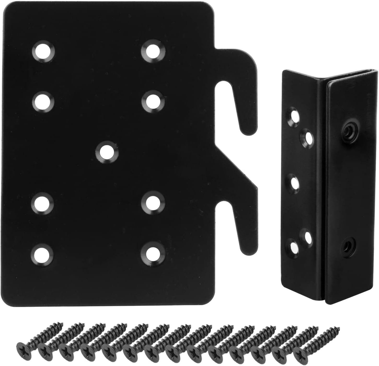 GBGS 4 Sets Bed Frame Bed Post Double Hook Slot Bracket, Cold Rolled Steel 5