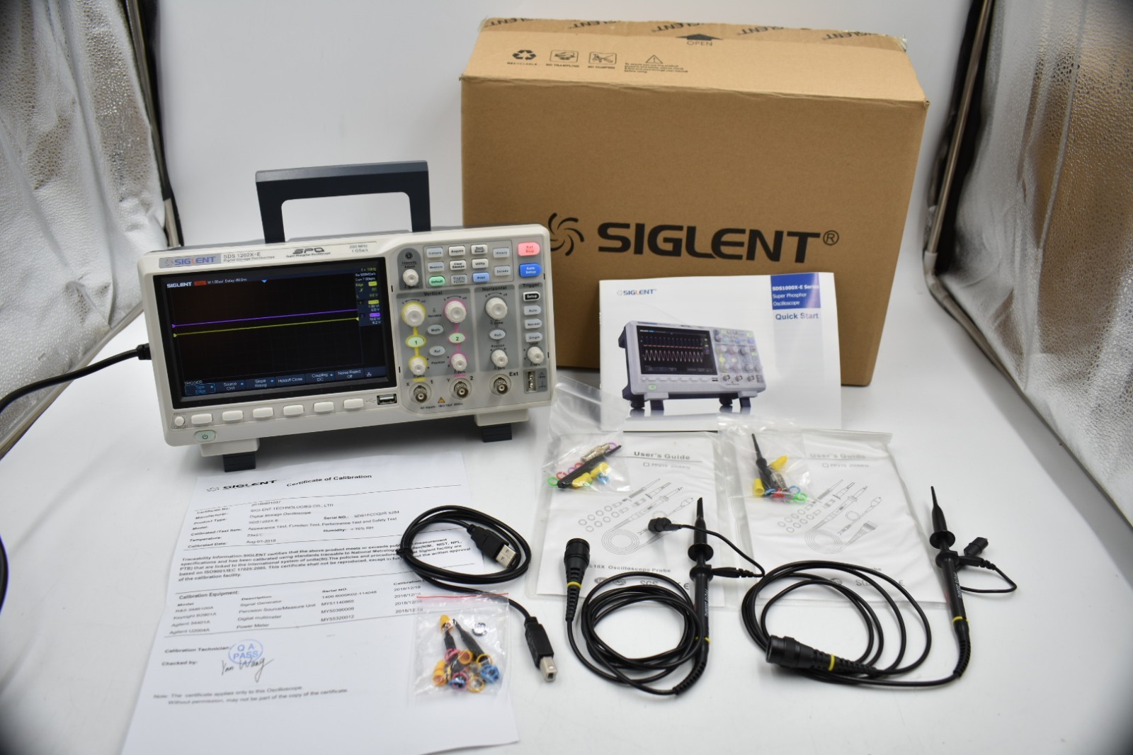Siglent SDS 1202X-E Digital Storage Oscilloscope - 200 MHz, 1 GSa/s, 2 Channel